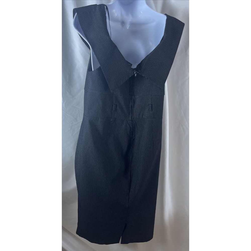 Vintage Torrid Black Pinstripe Womens Sheath Dress Size 16 Classic Office Core - Picture 5 of 9